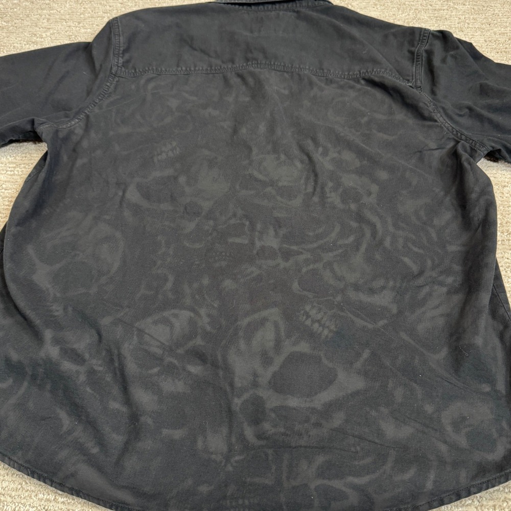 Harley-Davidson Mens Black Skull Print Button Up Shirt L 96517-12VM - Picture 7 of 9